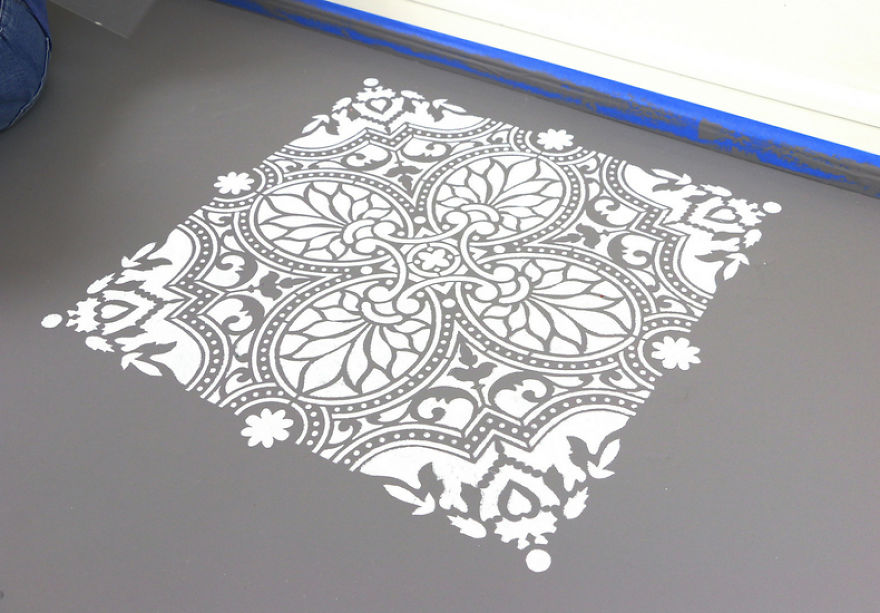 Use A Tile Stencil To Upgrade Your Boring Floor