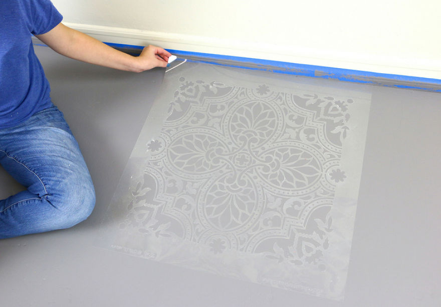 Use A Tile Stencil To Upgrade Your Boring Floor