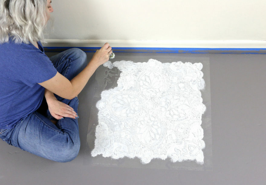 Use A Tile Stencil To Upgrade Your Boring Floor