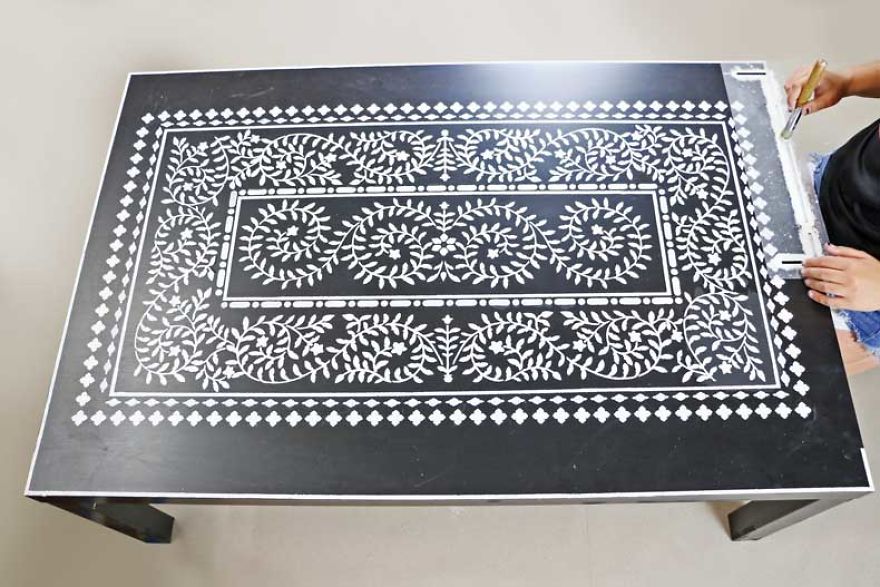 Take Your Ikea Coffee Table From Bland To Grand With An Inlay Stencil Kit