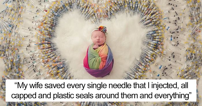 Viral Photo Shows Newborn Baby Surrounded By The 1616 Injection Needles It Took To Make It