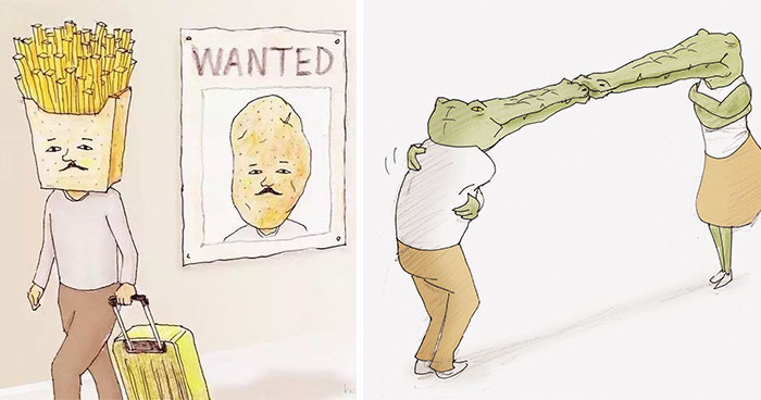 This Japanese Artist Creates Unexpected Illustrations With A Pinch Of Humor