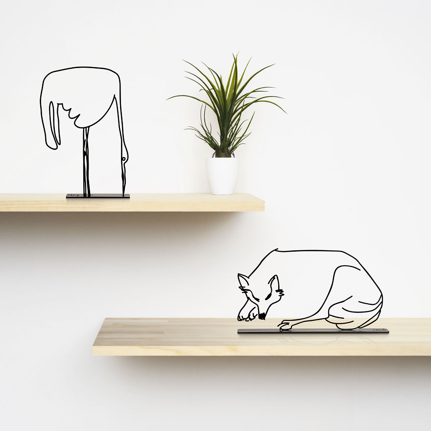 I Found A 50-Year-Old Book With Animal Illustrations, And Turned Them Into Minimalist Sculptures I Found A 50-Year-Old Book With Animal Illustrations, And Turned Them Into Minimalist Sculptures