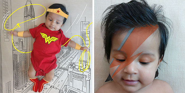 We Take Our Newborn Daughter On Adventures By Illustrating Her Pictures That We Make Every Week