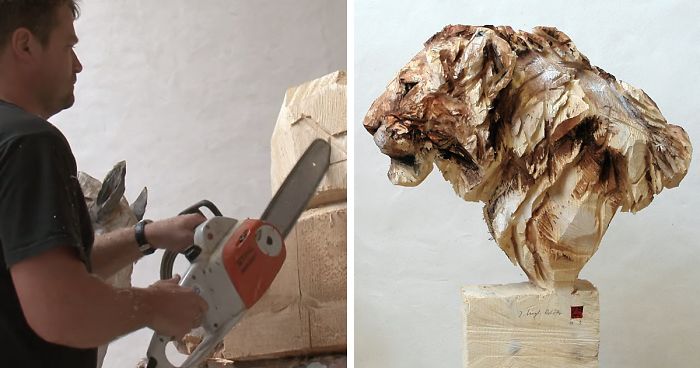 Artist Uses A Chainsaw To Transform Wood Into Stunning Sculptures