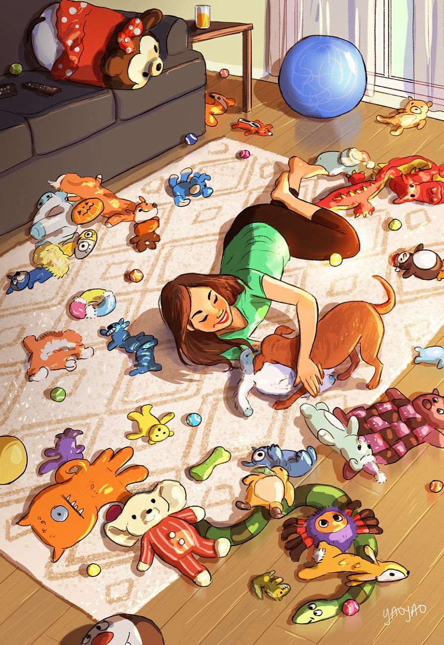 Living-With-Dog-Illustrations-Yaoyaomva