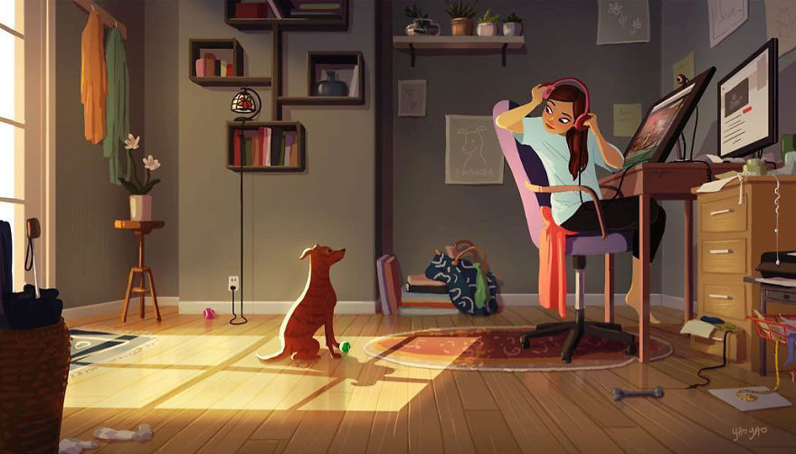 Living-With-Dog-Illustrations-Yaoyaomva
