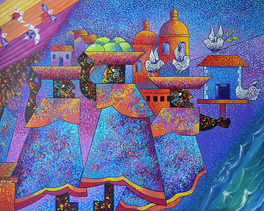 Young Talented Artist Creates Unique Paintings Full Of Life And Bursting Colors