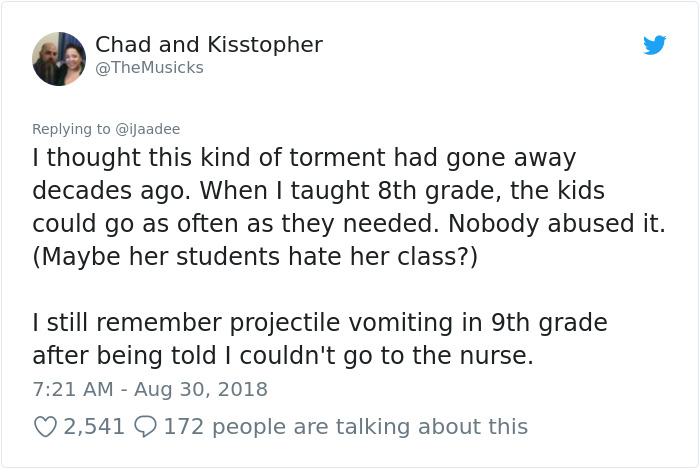 People Can't Believe The Shocking Note This Teacher Gave To A Kid After They Asked For A Permission To Go To The Bathroom People Can't Believe The Shocking Note This Teacher Gave To A Kid After They Asked For A Permission To Go To The Bathroom
