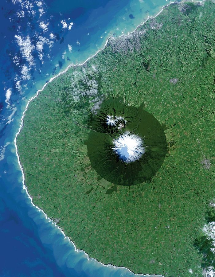 This Is Egmont National Park, A Protected Area In New Zealand. To Prevent Agriculture From Ruining The Mountainside, Construction Is Prohibited In A Radius Around The Peak Of Mount Taranaki