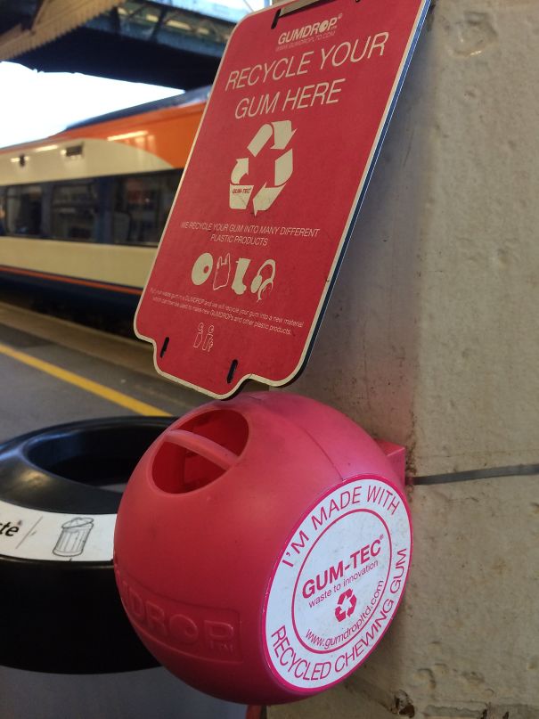 Chewing Gum Bin Made From Recycled Chewing Gum