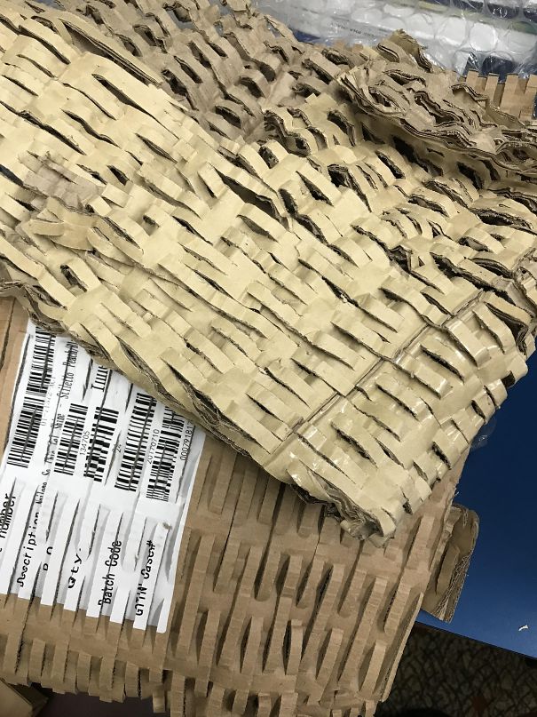 Recycled Cardboard Used As An Alternative To Bubble Wrap