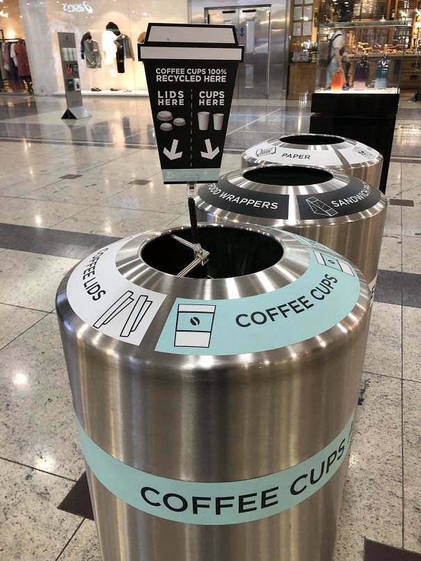 This Shopping Centre In London Has A Bin Specifically For Recycling Coffee Cups