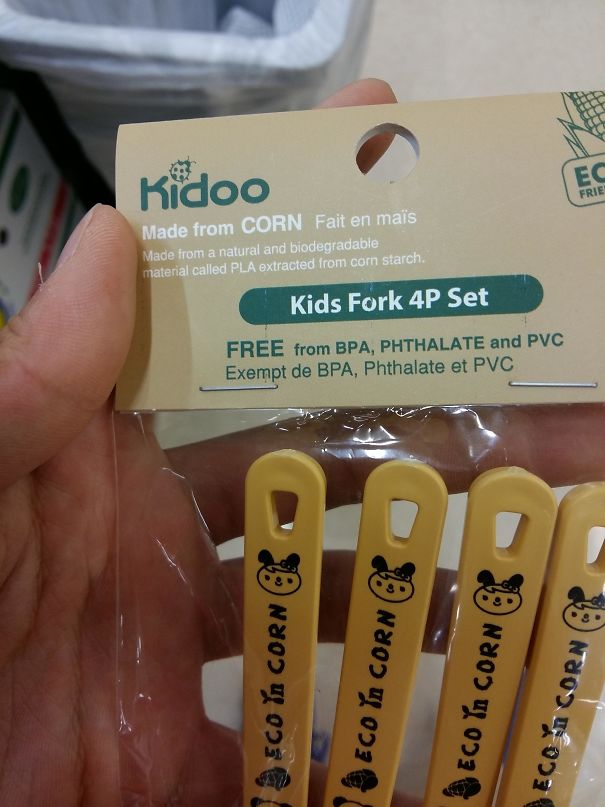 Eco-Friendly Forks Made From Corn In An Asian Grocery Store