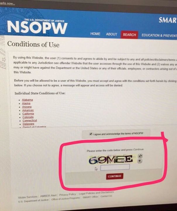 National Sex Offender’s Public Website’s Captcha