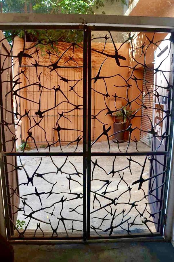 This Steel Gate Made Up Of Pliers