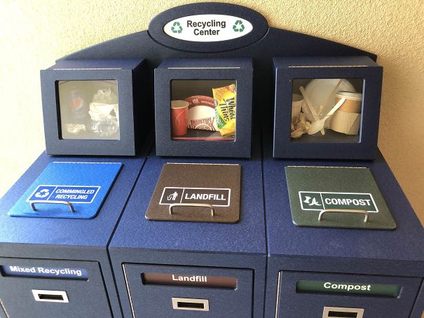 This Bin Shows You Examples Of Different Types Of Waste And Where They Go