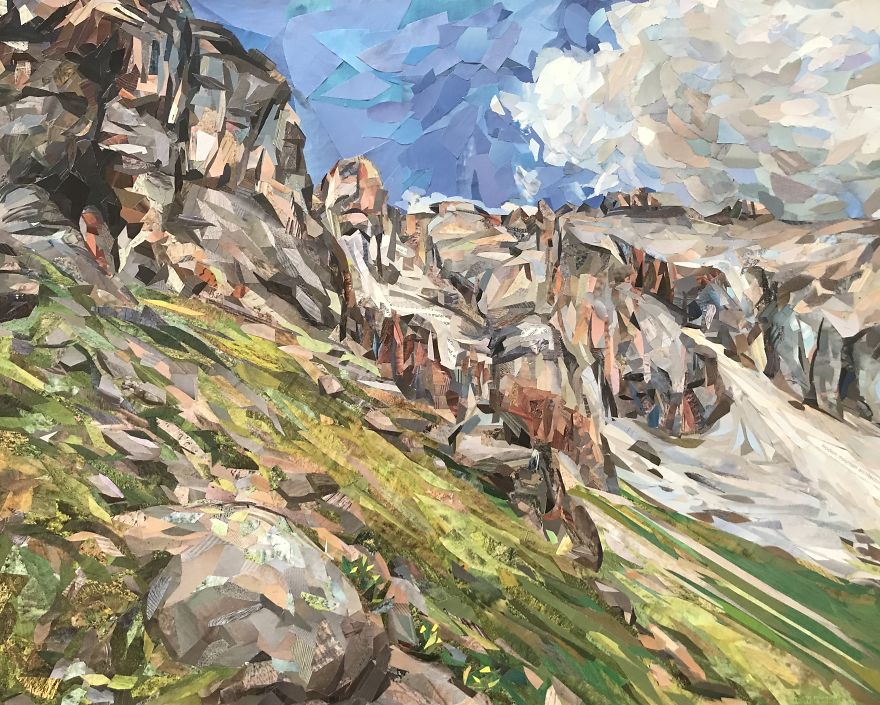 I Create Detailed & Colorful Artwork With Only Scraps Of Magazine Paper - No Paint. I Create Detailed & Colorful Artwork With Only Scraps Of Magazine Paper - No Paint.