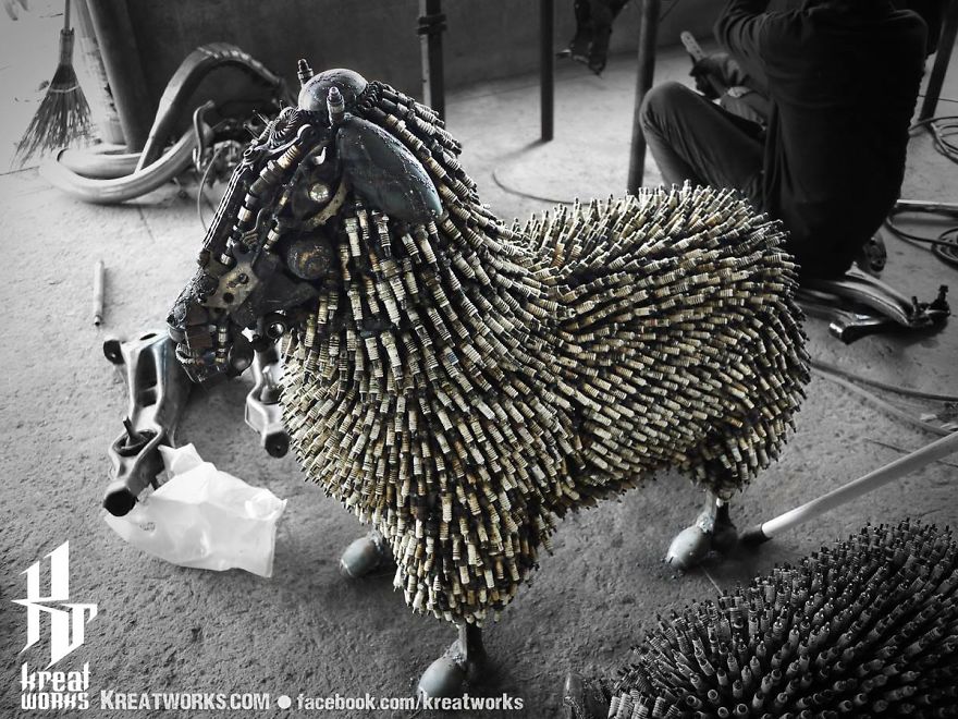 Artist Uses Recycled Metal To Make His Sculptures And The Result Is Incredible