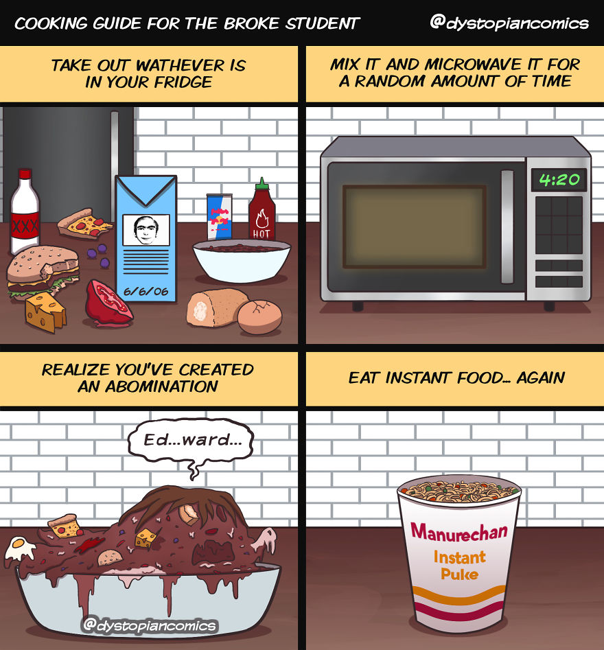 13 Dark/Dumb Ideas Made Into Comics By @dystopiancomics