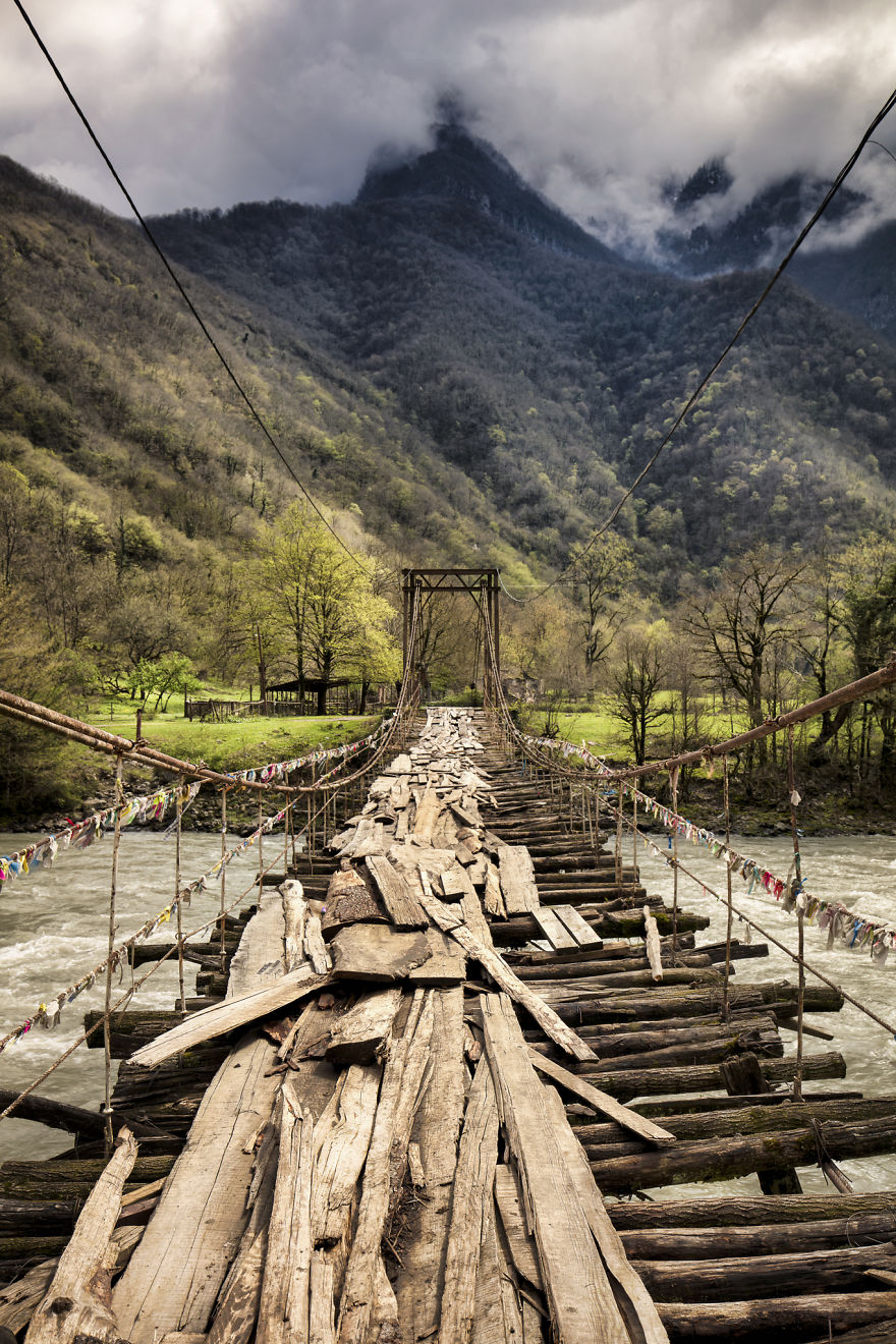 A Small Wooden Bridge Near Gagra