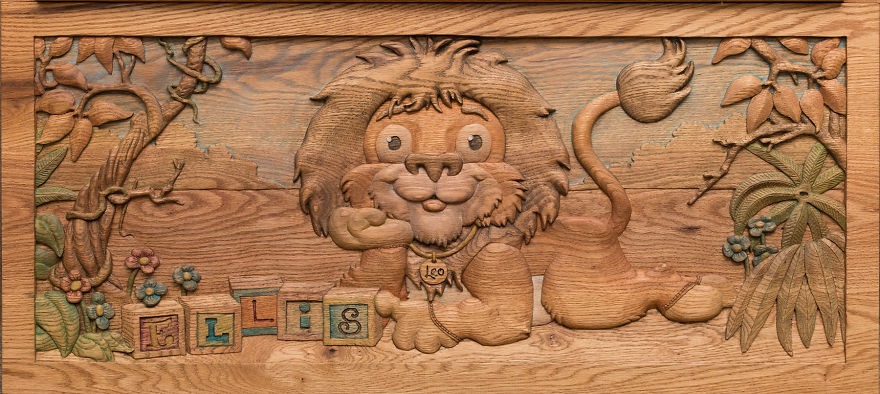 I Hand Carved Two Wooden Toy Boxes For Twins Designed Based On Their Favorite Toys