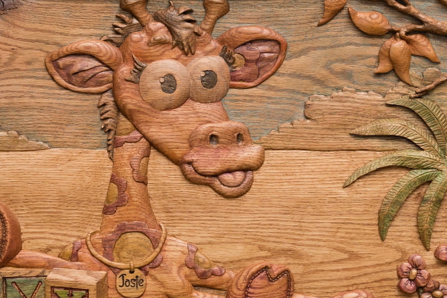 I Hand Carved Two Wooden Toy Boxes For Twins Designed Based On Their Favorite Toys