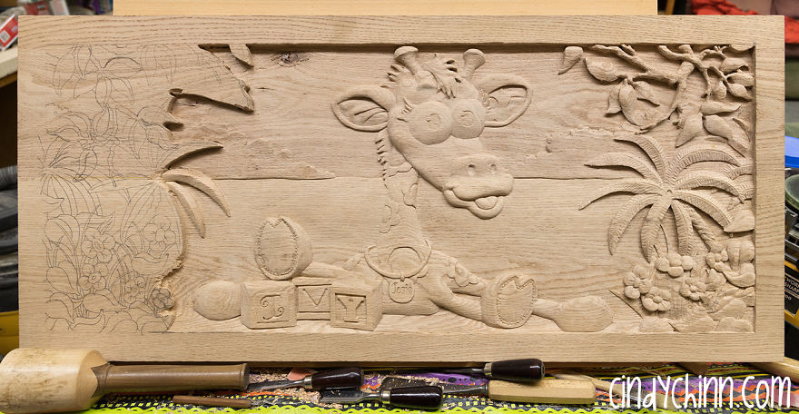 I Hand Carved Two Wooden Toy Boxes For Twins Designed Based On Their Favorite Toys
