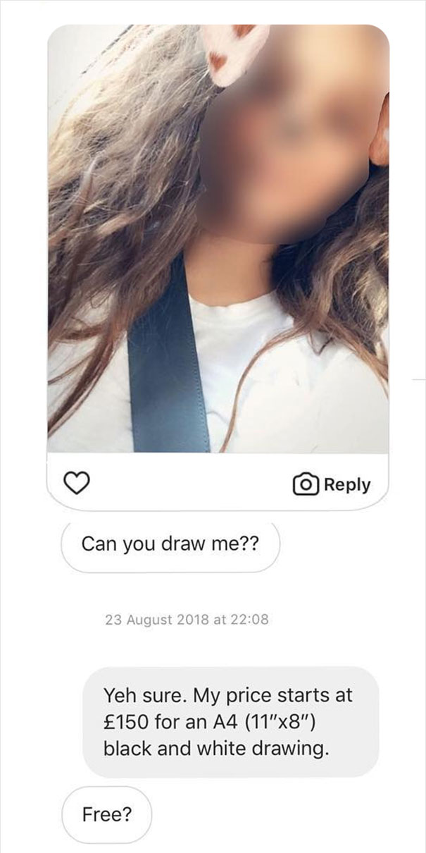 People Kept Asking This Artist To Draw Them For Free, So He Decided To Teach Them A Lesson People Kept Asking This Artist To Draw Them For Free, So He Decided To Teach Them A Lesson