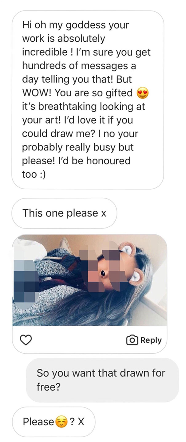 People Kept Asking This Artist To Draw Them For Free, So He Decided To Teach Them A Lesson