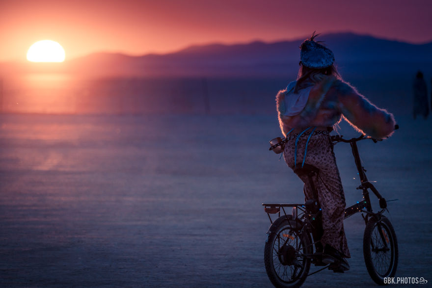 Pupe Watching Her First Playa Sunrise