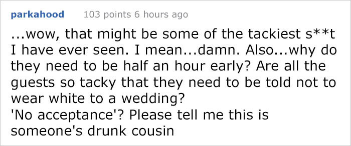 The Guests Were So Horrified By This Brides List Of Demands They Shared Them With The Internet