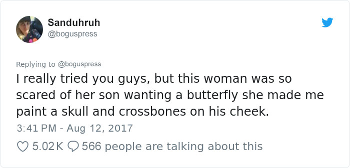 Clown Shames A Mother Who Wouldn’t Let Her Son Get A Butterfly Painted On His Face But Instead Asked For Skull And Crossbones