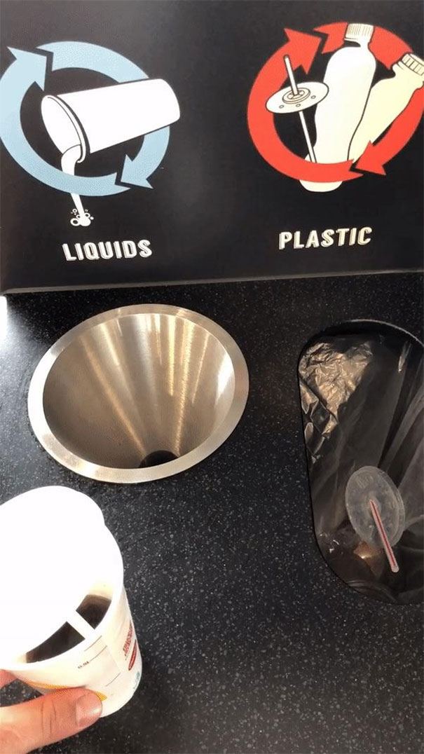 This McDonald’s Has A ‘Liquids’ Section Of The Trash To Allow For Proper Recycling