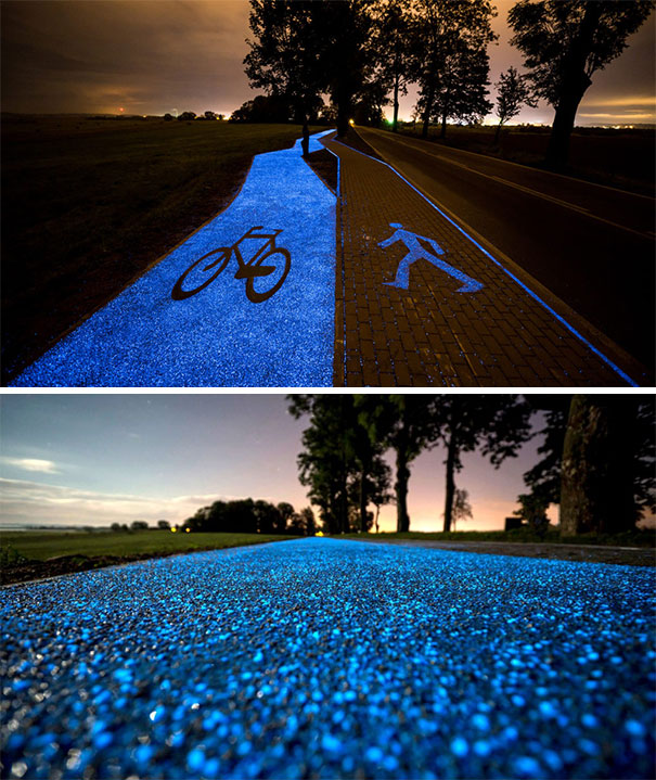 Poland Unveils Glow-In-The-Dark Bicycle Path That Is Charged By The Sun