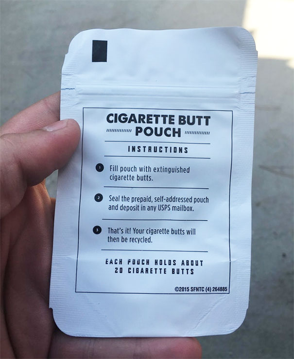 I Bought A Pack Of Cigarettes And They Came With A Postage Paid Recycling Pouch