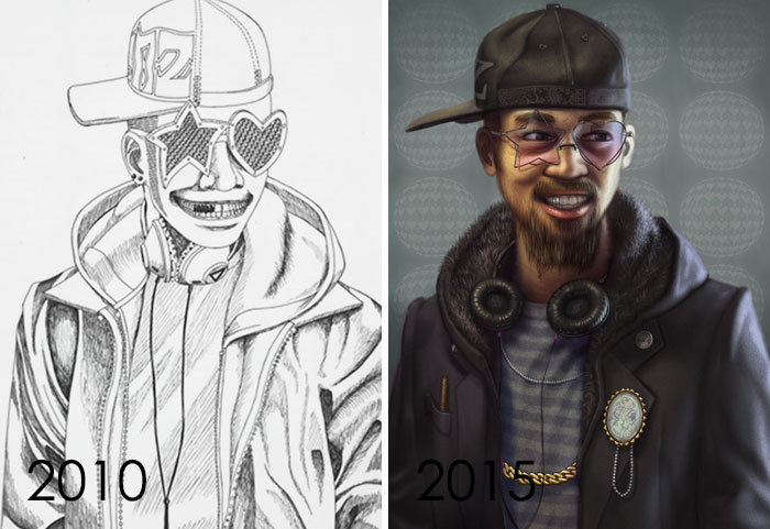 Here Is The Remake Of A Self-Portrait I Did Back In 2010, Before I Did Any Digital Work, All Inks And Cross-Hatching Back Then