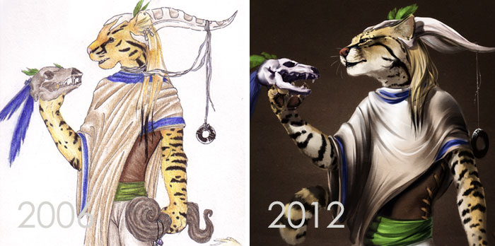 Ocelot And Dog 6 Years Apart