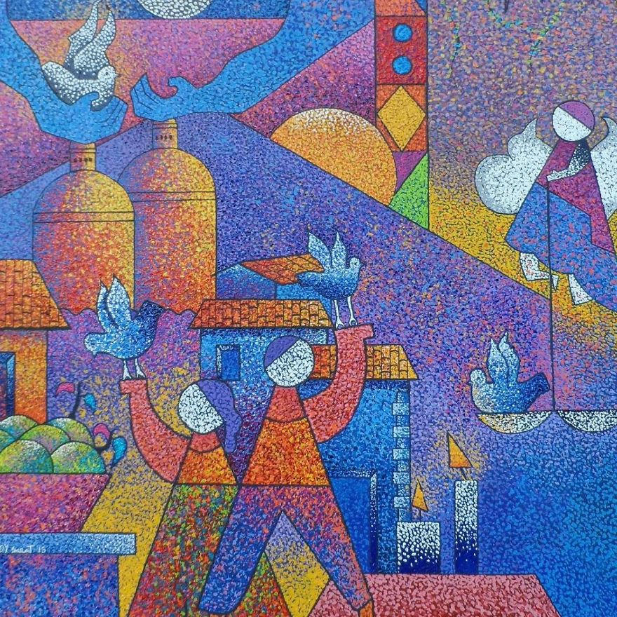 Young Talented Artist Creates Unique Paintings Full Of Life And Bursting Colors