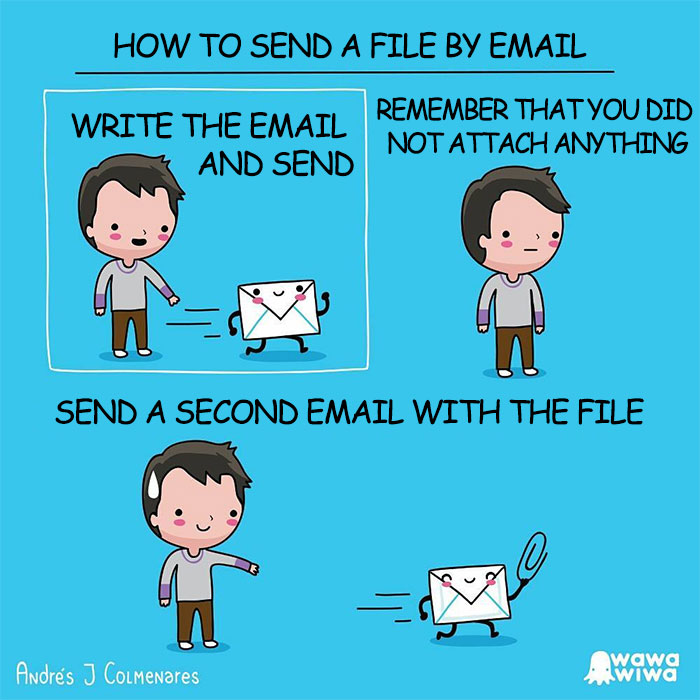 How To Send A File By Email ... Write The Email And Send ... Remember That You Did Not Attach Anything ... Send A Second Email With The File