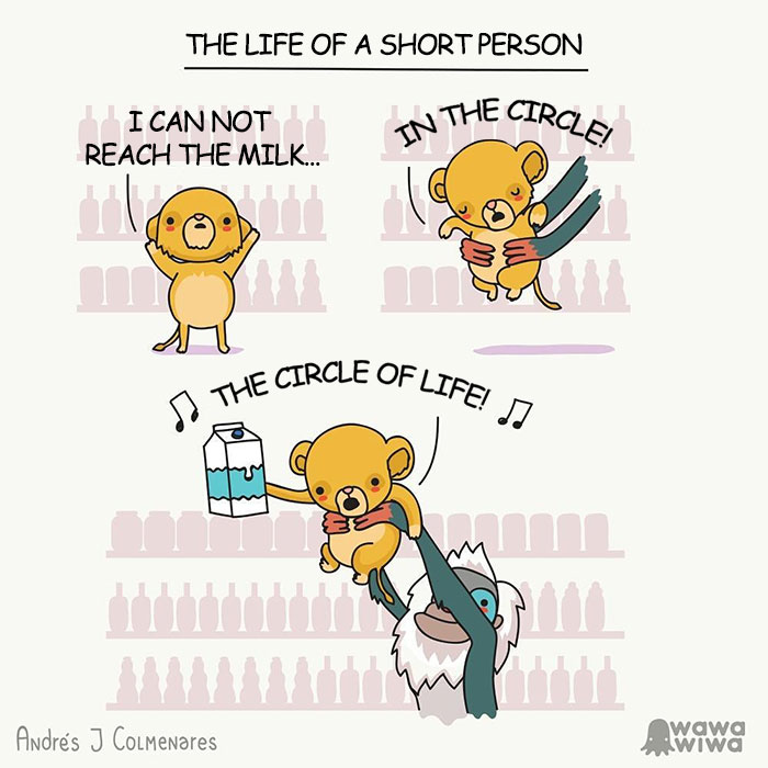 The Life Of A Short Person ... I Can Not Reach The Milk ... In The Circle! ... The Circle Of Life!
