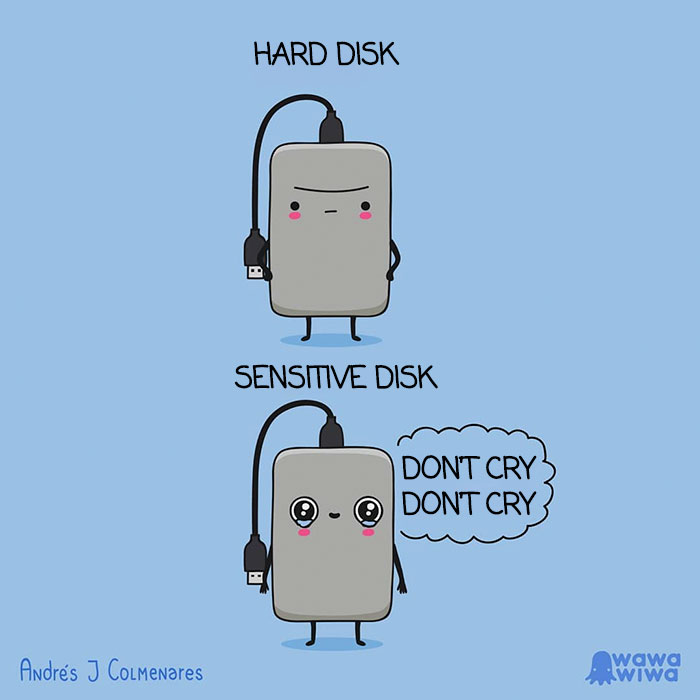Hard Disk ... Sensitive Disk ... Don't Cry, Don't Cry.