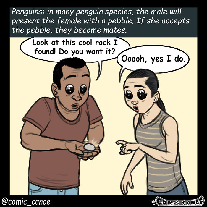 Artist Shows What Would Happen If Humans Flirted Like Animals, And It's Hilarious