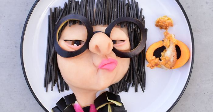 To Make My Son Eat Healthy Food, I Turn It Into His Favorite Cartoons (New Pics)