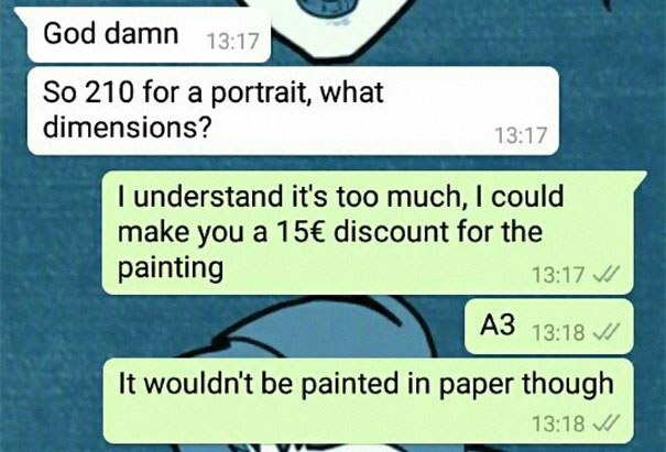 Man Orders Artist To Paint His Portrait For Free Because His Son 'Has Cancer', Gets The Response He Deserves