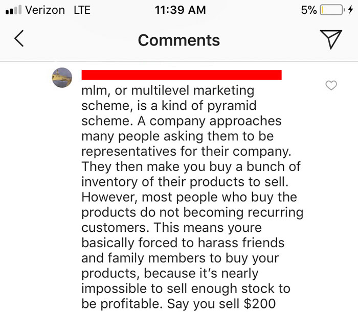 Guy Explains Pyramid Schemes With One Instagram Comment To Someone Involved In One, Makes Her Quit Immediately Guy Explains Pyramid Schemes With One Instagram Comment To Someone Involved In One, Makes Her Quit Immediately