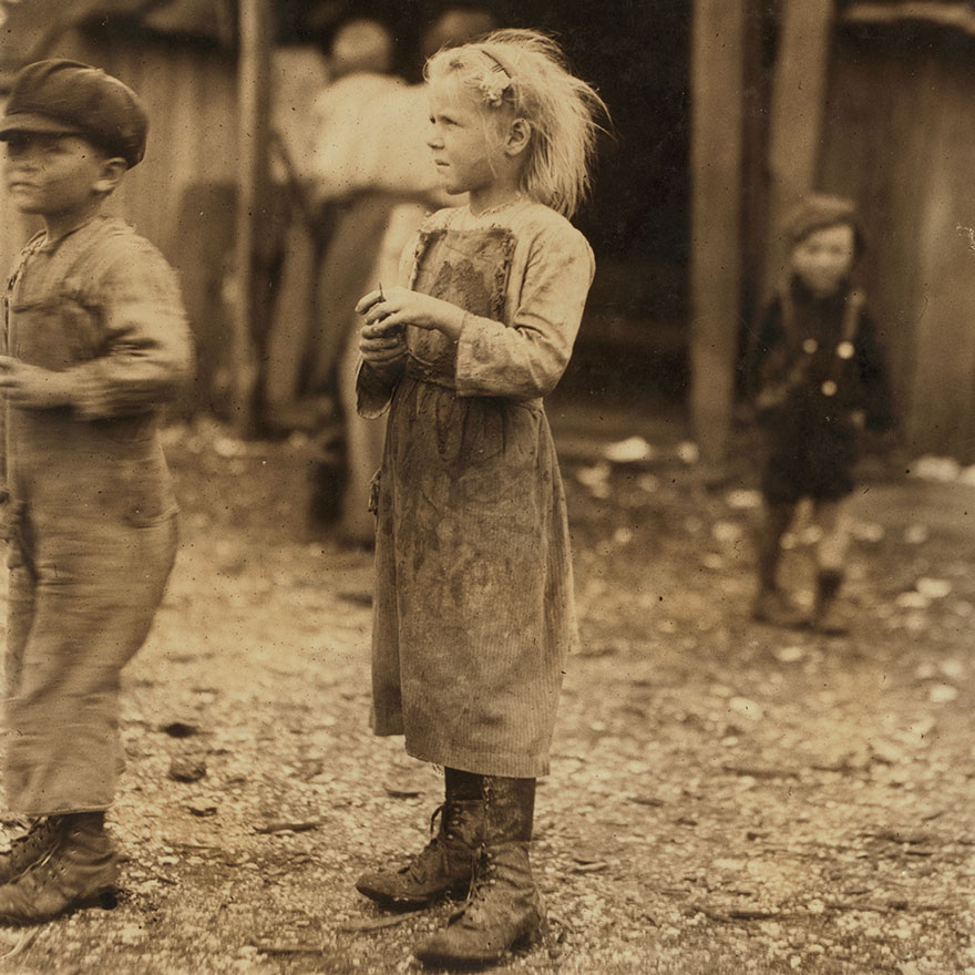 Bertha, One Of The Six-Year Old Shuckers. Began Work At 4 A.m. Maggioni Canning Co. Location: Port Royal, South Carolina