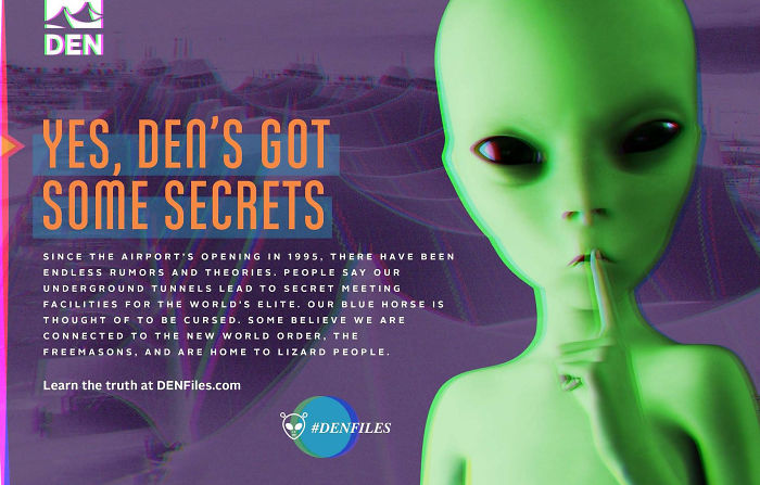 Denver International Airport Trolls Travelers With The Most Genius Conspiracy Theory Campaign Denver International Airport Trolls Travelers With The Most Genius Conspiracy Theory Campaign
