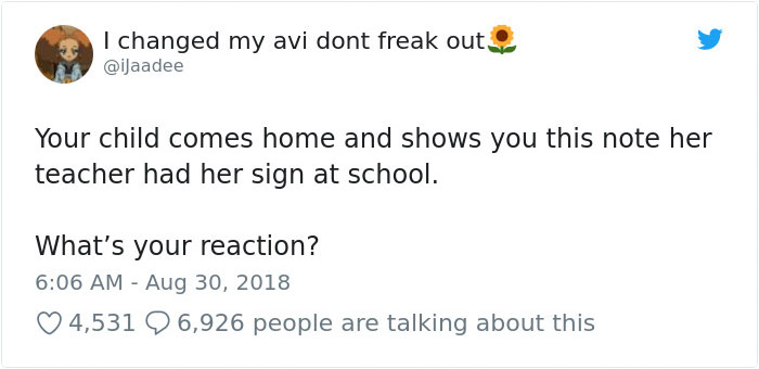 People Can't Believe The Shocking Note This Teacher Gave To A Kid After They Asked For A Permission To Go To The Bathroom