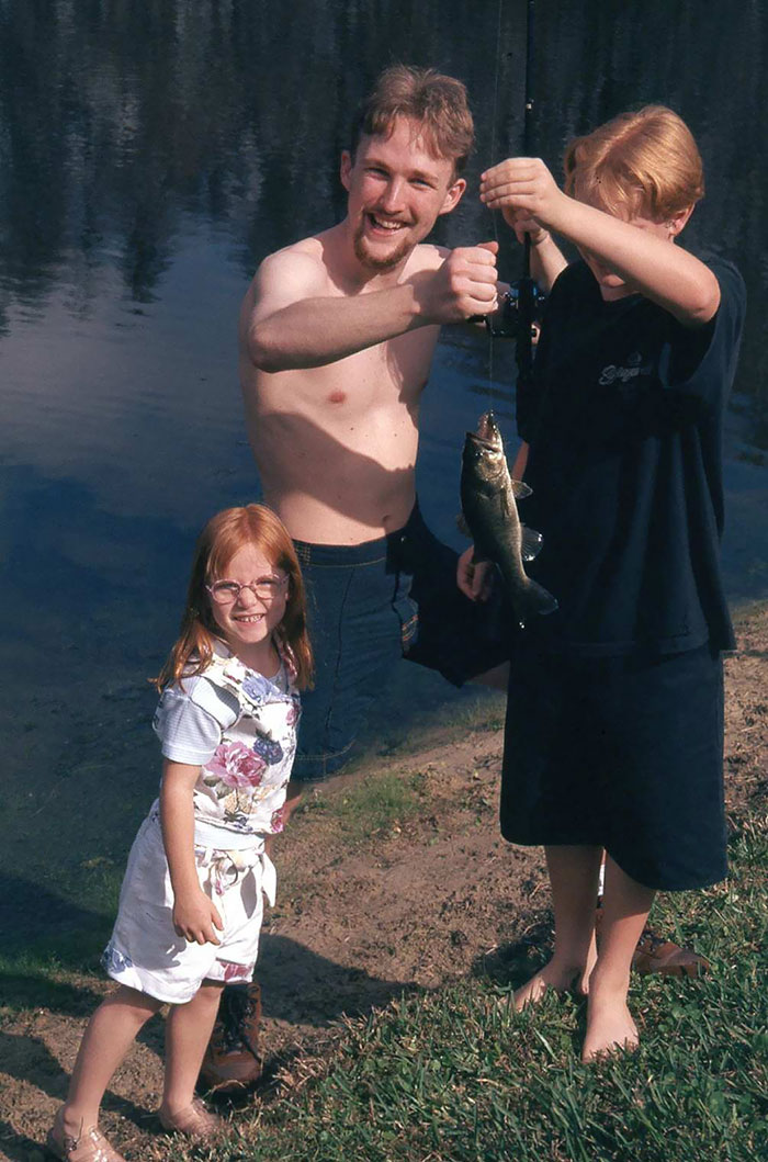 Father Blending In With Nature
